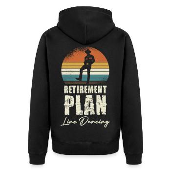 Retirement Line Dance Sunset - Unisex Premium Organic Zip Hoodie - black - Back - Nico (187cm)