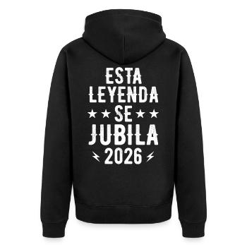 Cette légende prend sa retraite en 2026 - Veste à capuche bio Premium Unisexe - noir - Dos - Nico (187cm)
