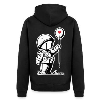 Petit Soldat Adorant - Veste à capuche bio Premium Unisexe - noir - Dos - Nico (187cm)