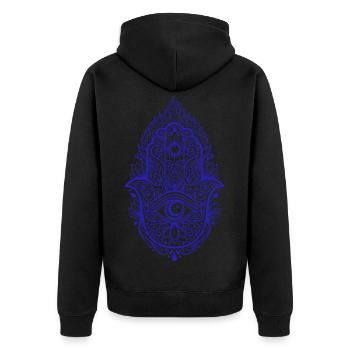 Méditation de spiritualité Géométrie de la fleur de lotus - Veste à capuche bio Premium Unisexe - noir - Dos - Nico (187cm)