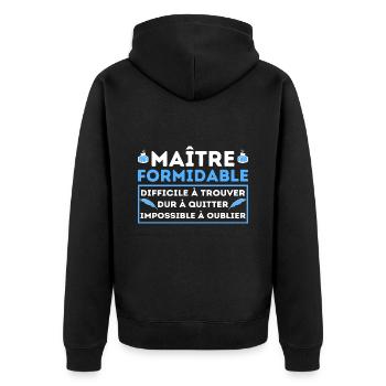 Remerciements Maitre Formidable Cadeau Enseignants - Veste à capuche bio Premium Unisexe - noir - Dos - Nico (187cm)