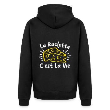 La Raclette C'est La Vie Humour Raclette Fromage - Veste à capuche bio Premium Unisexe - noir - Dos - Nico (187cm)