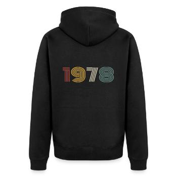 1978 Rétro Style 1978 Anniversaire 1978 Vintage - Veste à capuche bio Premium Unisexe - noir - Dos - Nico (187cm)