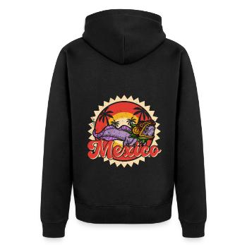 Quetzalcoatl Axolotl Mexique Divinité Aztèque - Veste à capuche bio Premium Unisexe - noir - Dos - Nico (187cm)