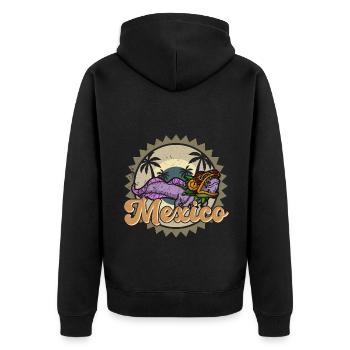 Quetzalcoatl Axolotl Mexique Divinité Aztèque - Veste à capuche bio Premium Unisexe - noir - Dos - Nico (187cm)