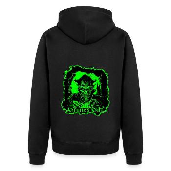 grünes Gift - Unisex Premium Bio Zip Hoodie - Schwarz - Hinten - Nico (187cm)