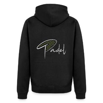 Padel Tennis Padel-Tennis Padelverein Paddle - Unisex Premium Bio Zip Hoodie - Schwarz - Hinten - Nico (187cm)