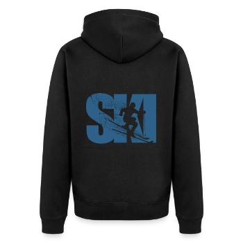 Ski, après-ski, sports d'hiver, vacances au ski - Veste à capuche bio Premium Unisexe - noir - Dos - Nico (187cm)