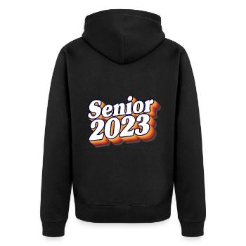 Senior Class Of 2023 Retro Graduation Party Gift - Unisex Premium Organic Zip Hoodie - black - Back - Nico (187cm)