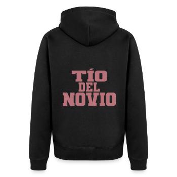 Tio del Novio Bräutigams Onkel Männer Hochzeitsgeschenk - Unisex Premium Bio Zip Hoodie - Schwarz - Hinten - Nico (187cm)