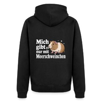 Meerschweinchen Kurzhaar Langhaar Crested Hunde - Unisex Premium Bio Zip Hoodie - Schwarz - Hinten - Nico (187cm)