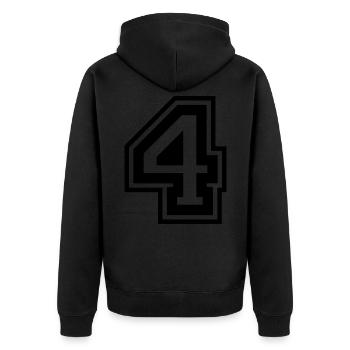 4 Numéro de numéro - Veste à capuche bio Premium Unisexe - noir - Dos - Nico (187cm)