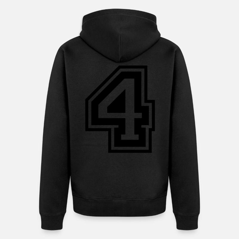 4 Numéro de numéro - Veste à capuche bio Premium Unisexe - noir