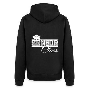 Senior 2023 Class Graduated Graduation Party - Unisex Premium Organic Zip Hoodie - black - Back - Nico (187cm)