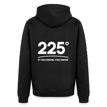 Grill Grillen Griller BBQ Barbecue - Unisex Premium Bio Zip Hoodie - Schwarz - Hinten - Nico (187cm)