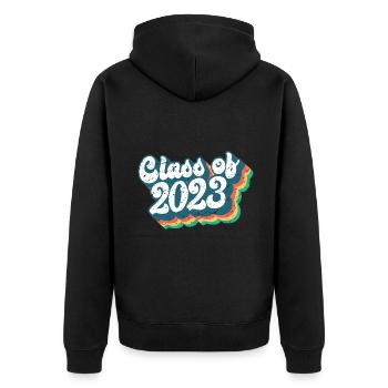 Class Of 2023 Graduation Party Gift For Him & Her - Unisex Premium Organic Zip Hoodie - black - Back - Nico (187cm)