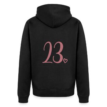 Süße Nummer 23, 23 Jahre alt, Geschenk zum 23. Geburtstag - Unisex Premium Bio Zip Hoodie - Schwarz - Hinten - Nico (187cm)