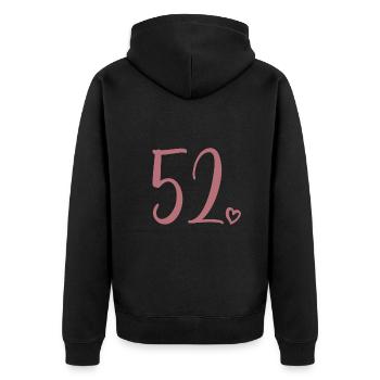 Mignon numéro 52, 52 ans, cadeau de 52e anniversaire - Veste à capuche bio Premium Unisexe - noir - Dos - Nico (187cm)