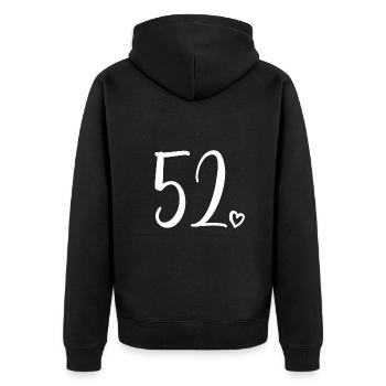 Mignon numéro 52, 52 ans, cadeau de 52e anniversaire - Veste à capuche bio Premium Unisexe - noir - Dos - Nico (187cm)