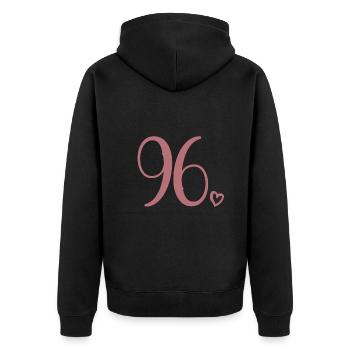 Cute Number 96, 96 Years Old, 96th Birthday Gift - Unisex Premium Organic Zip Hoodie - black - Back - Nico (187cm)