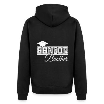 Senior 2023 Frère Fier Frère de Diplômé - Veste à capuche bio Premium Unisexe - noir - Dos - Nico (187cm)