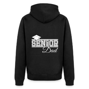 Senior 2023 Papa Fier Papa de Diplômé - Veste à capuche bio Premium Unisexe - noir - Dos - Nico (187cm)