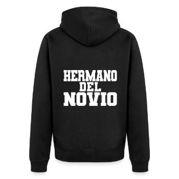 Hermano del Novio Groom's Brother Wedding Gift - Unisex Premium Organic Zip Hoodie - black - Back - Nico (187cm)