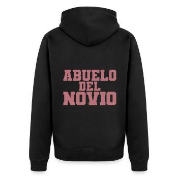 Abuelo del Novio Bräutigam Großvater Hochzeitsgeschenk - Unisex Premium Bio Zip Hoodie - Schwarz - Hinten - Nico (187cm)