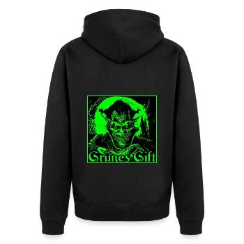 Dracula, grünes Gift - Unisex Premium Bio Zip Hoodie - Schwarz - Hinten - Nico (187cm)