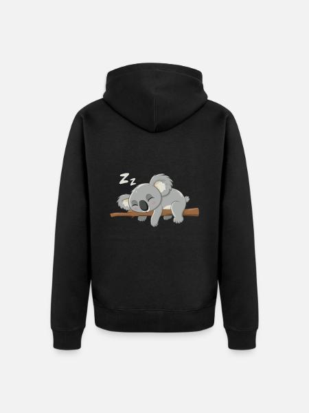 Koala Koalas Koalabär Tier - Premium økologisk unisex-hættejakke - sort