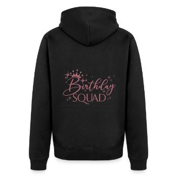 Birthday Squad Matching Group Birthday Party Gift - Unisex Premium Organic Zip Hoodie - black - Back - Nico (187cm)