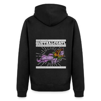 Quetzalcoatl Axolotl Mexique Divinité Aztèque - Veste à capuche bio Premium Unisexe - noir - Dos - Nico (187cm)