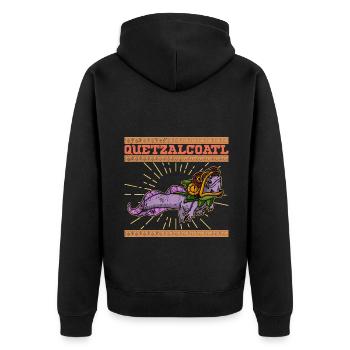 Quetzalcoatl Axolotl Mexique Divinité Aztèque - Veste à capuche bio Premium Unisexe - noir - Dos - Nico (187cm)