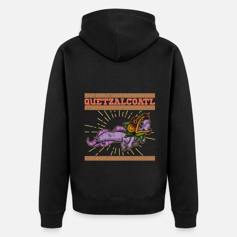 Quetzalcoatl Axolotl Mexique Divinité Aztèque - Veste à capuche bio Premium Unisexe - noir