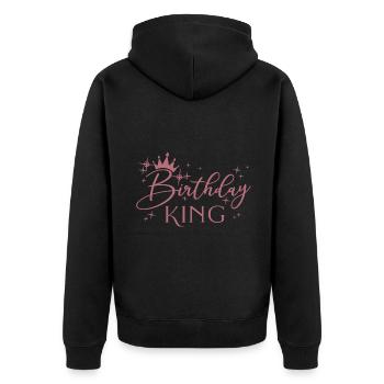 Birthday King - Cadeau de fête d’anniversaire cool pour hommes - Veste à capuche bio Premium Unisexe - noir - Dos - Nico (187cm)