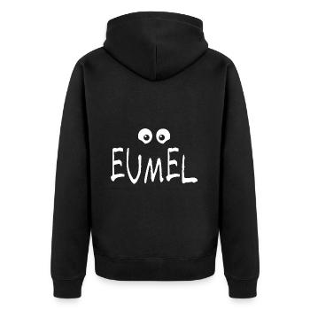 Eumel Jugendsprache Umgangssprache netter Mensch - Unisex Premium Bio Zip Hoodie - Schwarz - Hinten - Nico (187cm)