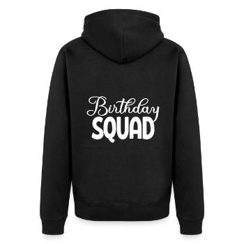 Birthday Squad Matching Group Birthday Party Gift - Unisex Premium Organic Zip Hoodie - black - Back - Nico (187cm)