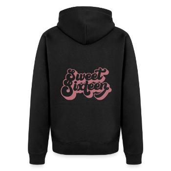 Sweet Sixteen Mignon cadeau de 16 ans - Veste à capuche bio Premium Unisexe - noir - Dos - Nico (187cm)