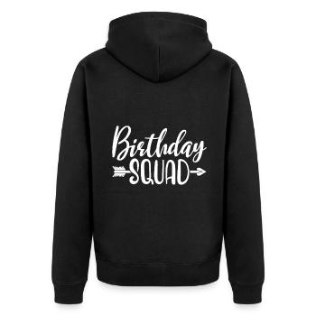 Birthday Squad Matching Group Birthday Party Gift - Unisex Premium Organic Zip Hoodie - black - Back - Nico (187cm)