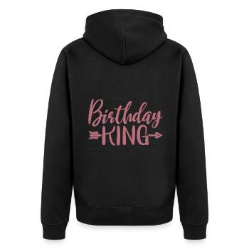 Birthday King - Cadeau de fête d’anniversaire cool pour hommes - Veste à capuche bio Premium Unisexe - noir - Dos - Nico (187cm)