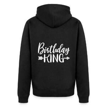 Birthday King - Cadeau de fête d’anniversaire cool pour hommes - Veste à capuche bio Premium Unisexe - noir - Dos - Nico (187cm)