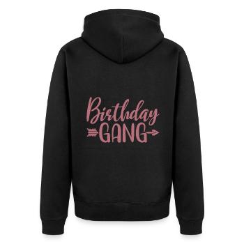 Geburtstag Gang Matching Gruppe Geburtstagsfeier Geschenk - Unisex Premium Bio Zip Hoodie - Schwarz - Hinten - Nico (187cm)