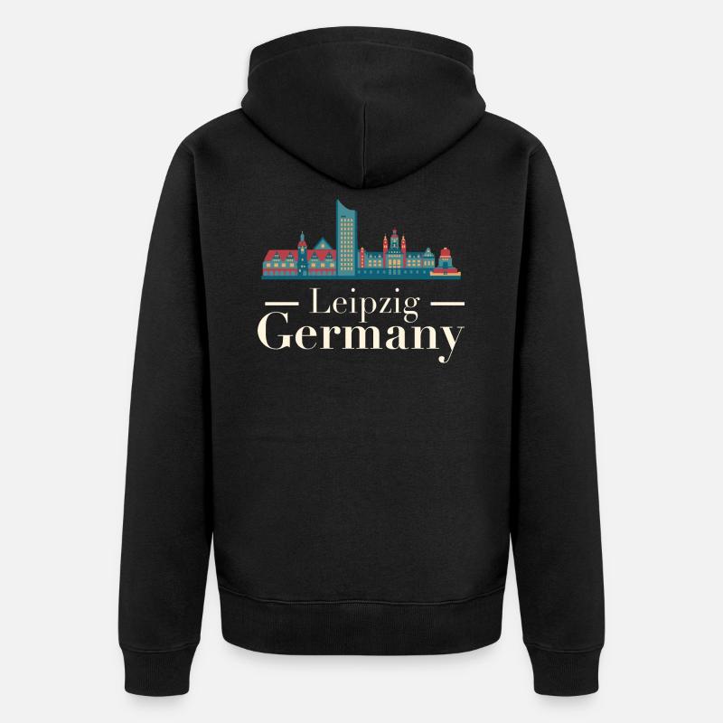 Leipzig Skyline - Veste à capuche bio Premium Unisexe - noir