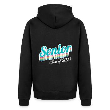 Cadeau de fête de remise des diplômes rétro de la classe senior de 2023 - Veste à capuche bio Premium Unisexe - noir - Dos - Nico (187cm)