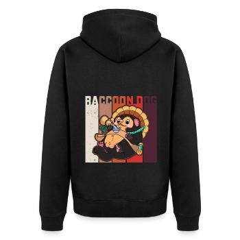 Raccoon Dog Raccoon Dog Enok Japon - Veste à capuche bio Premium Unisexe - noir - Dos - Nico (187cm)