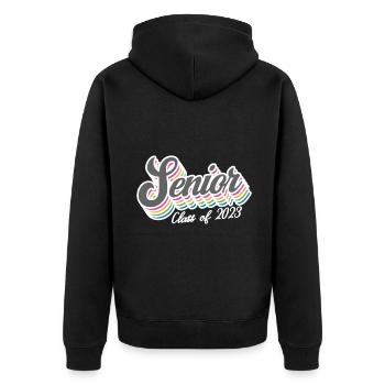 Cadeau de fête de remise des diplômes rétro de la classe senior de 2023 - Veste à capuche bio Premium Unisexe - noir - Dos - Nico (187cm)