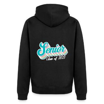 Cadeau de fête de remise des diplômes rétro de la classe senior de 2023 - Veste à capuche bio Premium Unisexe - noir - Dos - Nico (187cm)