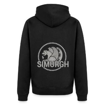 Faravahar Zoroastrisme Simurgh Perse - Veste à capuche bio Premium Unisexe - noir - Dos - Nico (187cm)