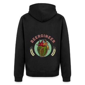 Brauer Bierbrauer Hopfen Biertrinker Brauerei Bier - Unisex Premium Bio Zip Hoodie - Schwarz - Hinten - Nico (187cm)