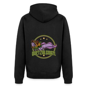 Quetzalcoatl Axolotl Mexico Aztecs Deity - Unisex Premium Organic Zip Hoodie - black - Back - Nico (187cm)